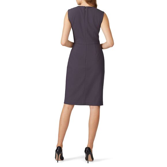 Rebecca Taylor Slate Gray Garbine Suiting Sleeveless Sheath Dress Size 6 - Picture 3 of 12